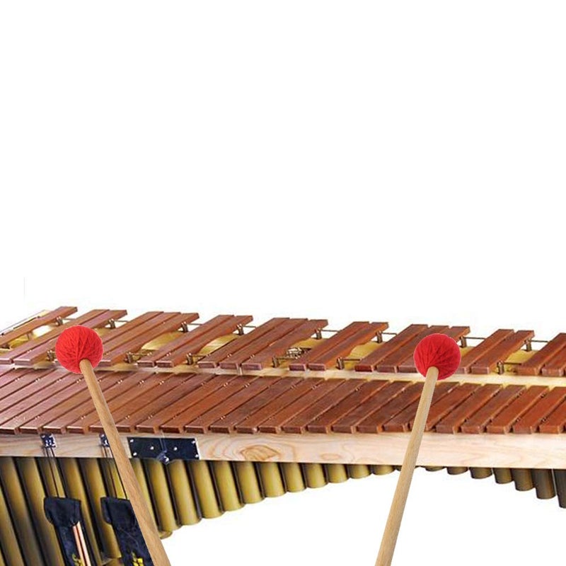 Yolyoo Medium Hard Yarn Head Keyboard Marimba Mallets with Maple Handles,Pack of 2 Blue (Red) - Image 5